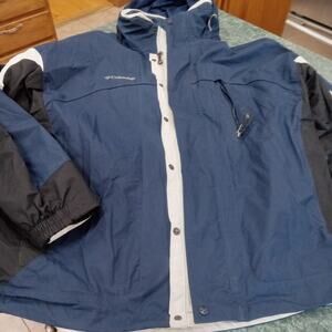 Columbia Mens Sportswear Coat/Jacket Weather Resistant Large Hooded Outdoor Blue